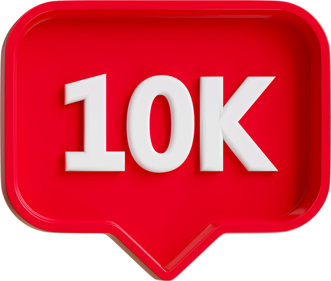 Notification chat icon with 10k font